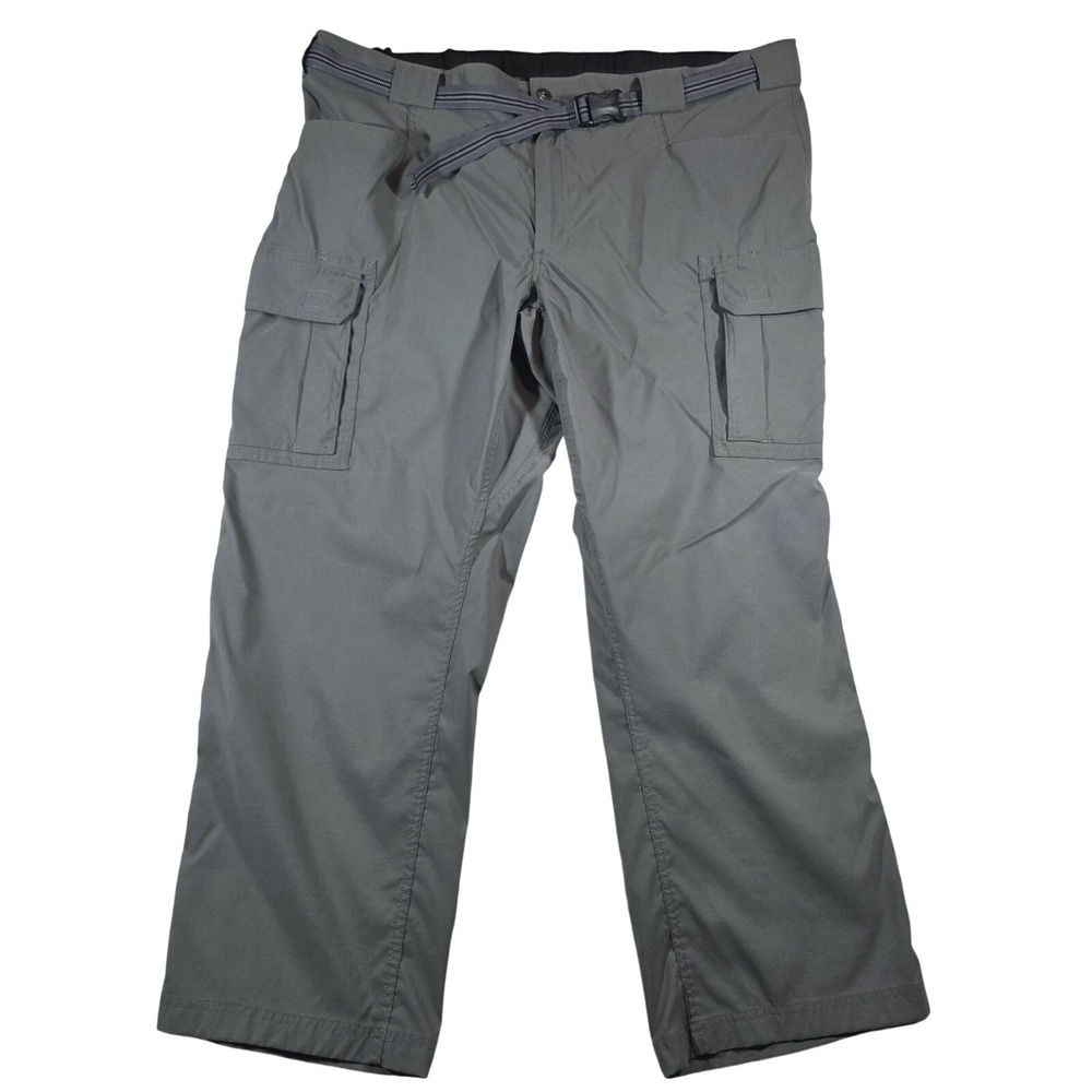 DULUTH TRADING Dry On The Fly Nylon Fleece Lined Cargo Pants 3XL 30" Gray‎ Belt